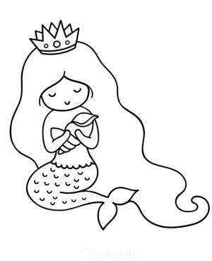 Deniz Kızı boyama sayfası, Mermaid coloring page, Şirin Bir Deniz Kızı, 