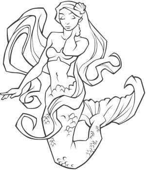 Deniz Kızı boyama sayfası, Mermaid coloring page, Muhteşem Denizkızı, 