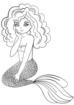 Deniz Kızı boyama sayfası, Mermaid coloring page, Sevimli Deniz Kızı Yazdırılabilir, 