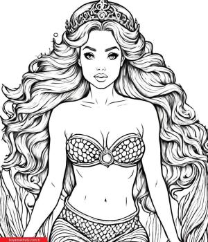 Deniz Kızı boyama sayfası, Mermaid coloring page, , 