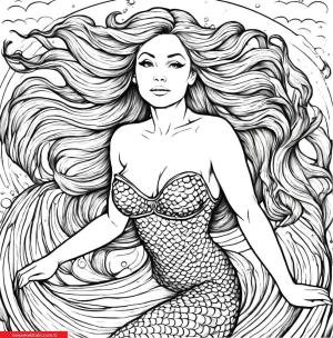 Deniz Kızı boyama sayfası, Mermaid coloring page, , 