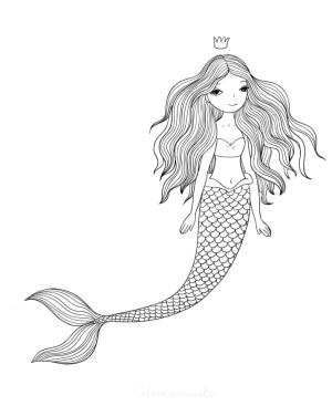 Deniz Kızı boyama sayfası, Mermaid coloring page, Çocuk Denizkızı Çizimi, 