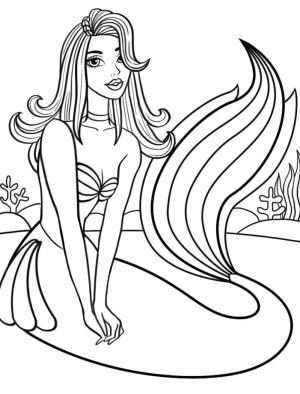 Deniz Kızı boyama sayfası, Mermaid coloring page, Güzel Deniz Kızı, 