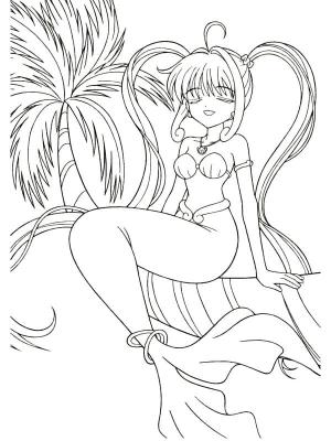 Deniz Kızı boyama sayfası, Mermaid coloring page, Anime Denizkızı, 