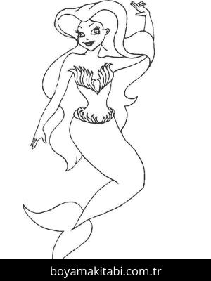 Deniz Kızı boyama sayfası – çocuk aktivitesi, PDF indir