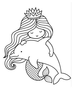 Deniz Kızı boyama sayfası, Mermaid coloring page, Denizkızı ve Yunus, 