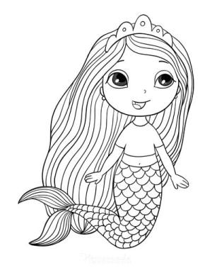 Deniz Kızı boyama sayfası, Mermaid coloring page, Sevimli Deniz Kızı, 