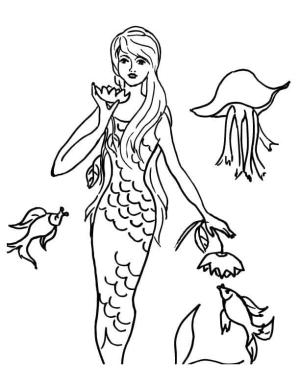 Deniz Kızı boyama sayfası, Mermaid coloring page, Çocuklar İçin Deniz Kızı, 