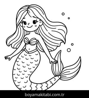 Deniz Kızı boyama sayfası – ücretsiz yazdır, boyama etkinliği