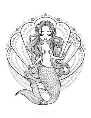 Deniz Kızı boyama sayfası, Mermaid coloring page, Harika Deniz Kızı, 