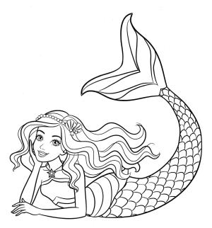 Deniz Kızı boyama sayfası, Mermaid coloring page, Güzel Deniz Kızı, 