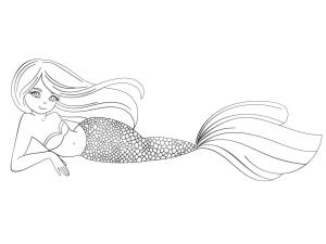 Deniz Kızı boyama sayfası, Mermaid coloring page, Karikatür Deniz Kızı Yazdırılabilir, 