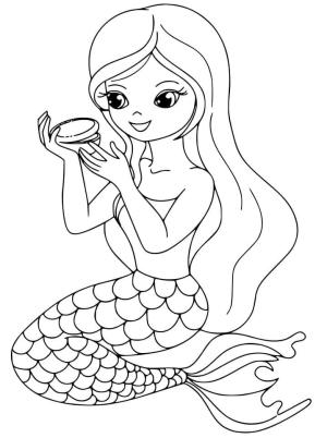 Deniz Kızı boyama sayfası, Mermaid coloring page, Yazdırılabilir Sevimli Deniz Kızı, 