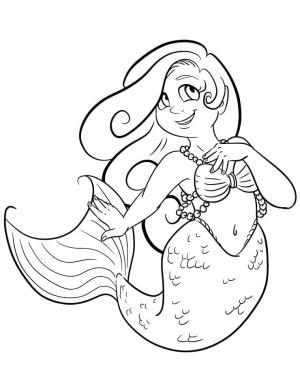 Deniz Kızı boyama sayfası, Mermaid coloring page, Mutlu Deniz Kızı, 