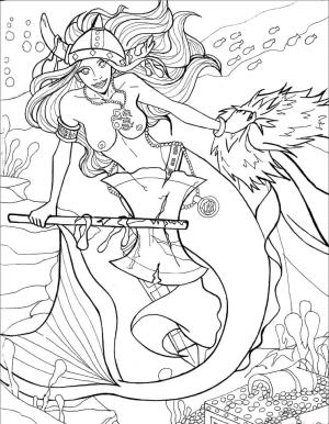 Deniz Kızı boyama sayfası, Mermaid coloring page, Viking Denizkızı, 