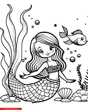 Deniz Kızı boyama sayfası, Mermaid coloring page, , 