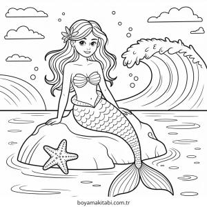 Deniz Kızı boyama sayfası – ücretsiz yazdır, boyama etkinliği