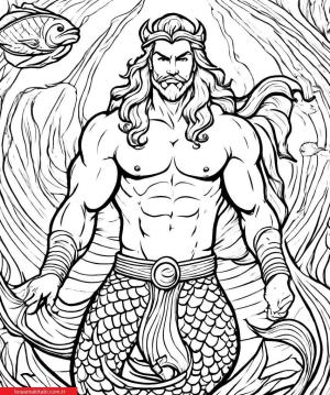 Deniz Kızı boyama sayfası, Mermaid coloring page, , 