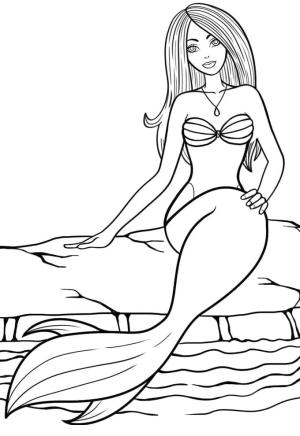 Deniz Kızı boyama sayfası, Mermaid coloring page, Güzel deniz kızı ücretsiz yazdırılabilir, 