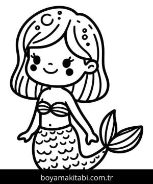 Deniz Kızı boyama sayfası – evde etkinlik, ücretsiz yazdır