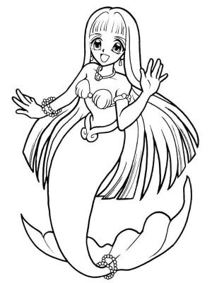 Deniz Kızı boyama sayfası, Mermaid coloring page, Mutlu bir denizkızı, 