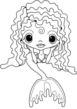 Deniz Kızı boyama sayfası, Mermaid coloring page, Güzel Bir Deniz Kızı ücretsiz, 