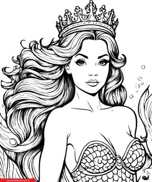 Deniz Kızı boyama sayfası, Mermaid coloring page, , 