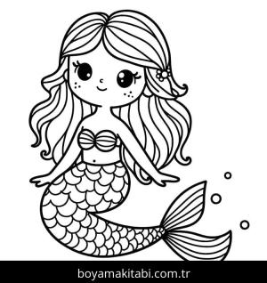 Deniz Kızı boyama sayfası – yaratıcılığı geliştirir, keyifli zaman