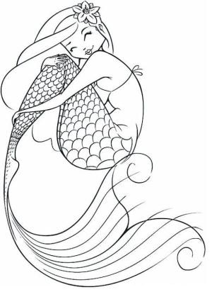 Deniz Kızı boyama sayfası, Mermaid coloring page, Yazdırılabilir Harika Deniz Kızı, 