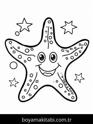 Deniz Yıldızı boyama sayfası – evde etkinlik, ücretsiz yazdır