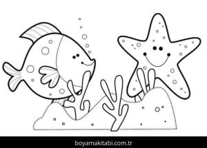 Deniz Yıldızı boyama sayfası – kolay boyama, eğitici aktivite
