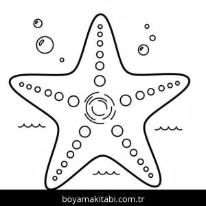 Deniz Yıldızı boyama sayfası – keyifli zaman, renkli çizimler