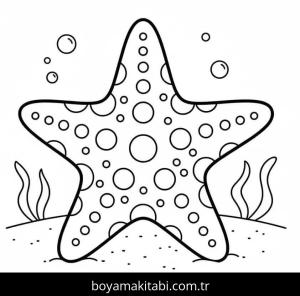 Deniz Yıldızı boyama sayfası – okul öncesi, evde etkinlik