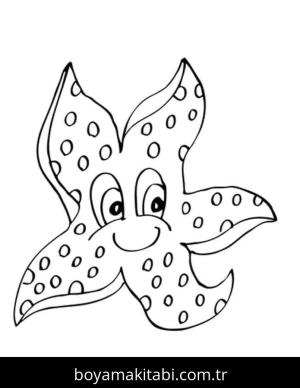 Deniz Yıldızı boyama sayfası – el becerilerini geliştirir, boyama çalışması