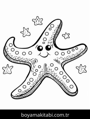 Deniz Yıldızı boyama sayfası – yaratıcılığı geliştirir, keyifli zaman