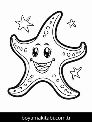 Deniz Yıldızı boyama sayfası – eğlenceli etkinlik, el becerilerini geliştirir