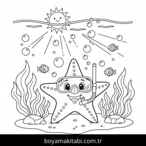 Deniz Yıldızı boyama sayfası – sanatsal çalışma, çocuklar için