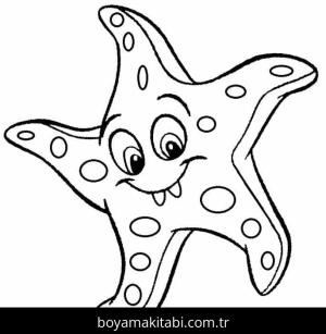 Deniz Yıldızı boyama sayfası – çocuklar için, çizgi film temalı