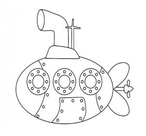 Denizaltı boyama sayfası,  coloring page, Denizaltı İçin Ücretsiz, 