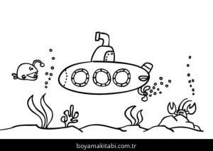 Denizaltı boyama sayfası – çocuk aktivitesi, PDF indir