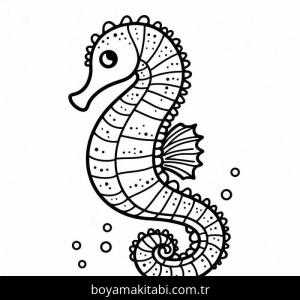 Denizatı boyama sayfası – çizgi film temalı, basit çizim