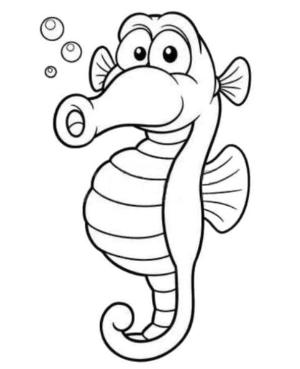 Denizatı boyama sayfası,  coloring page, Bir Karikatür Denizatı, 