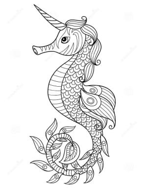 Denizatı boyama sayfası,  coloring page, Güzel bir deniz atı, 