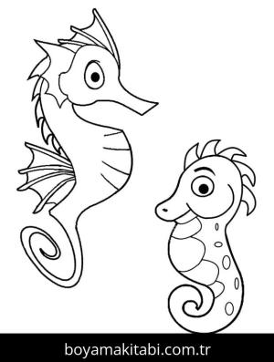 Denizatı boyama sayfası – sanatsal çalışma, çocuklar için