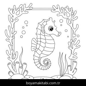 Denizatı boyama sayfası – evde etkinlik, ücretsiz yazdır