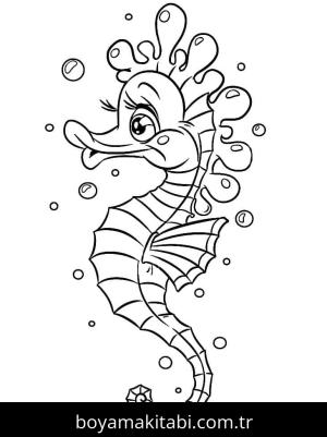 Denizatı boyama sayfası – keyifli zaman, renkli çizimler