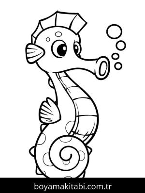 Denizatı boyama sayfası – boyama çalışması, yaratıcılığı geliştirir