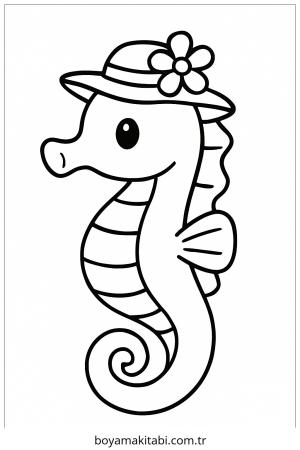 Denizatı boyama sayfası – boyama etkinliği, çocuk aktivitesi