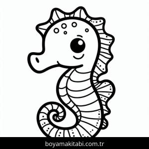 Denizatı boyama sayfası – el becerilerini geliştirir, boyama çalışması