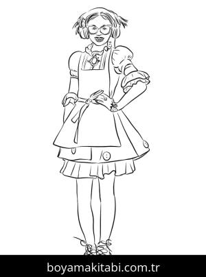 Descendants boyama sayfası – çizgi film temalı, basit çizim